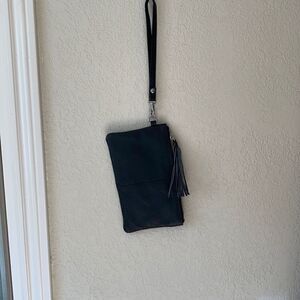 Hadaki Black Leather Wristlet